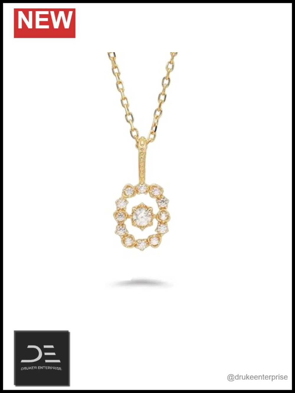 925 Sterling Silver 14K Gold Plated Square CZ Pendant Necklace Dainty